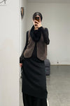 SWAYING/KNIT velvet vest SW23AW1T13 coffee